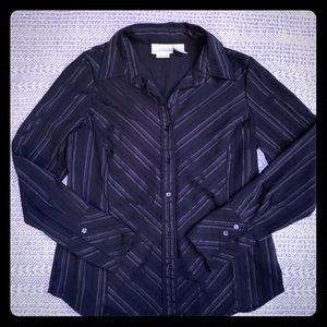 Black Sparkly Button Down